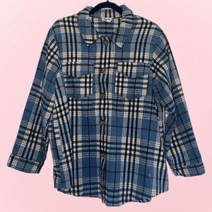 Blue Plaid Button Down Shirt